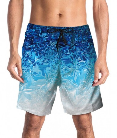 Board Shorts Men Swim Trunks Drawstring Elastic Waist Quick Dry Beach Shorts with Mesh Lining Swimwear Bathing Suits - Blue G...