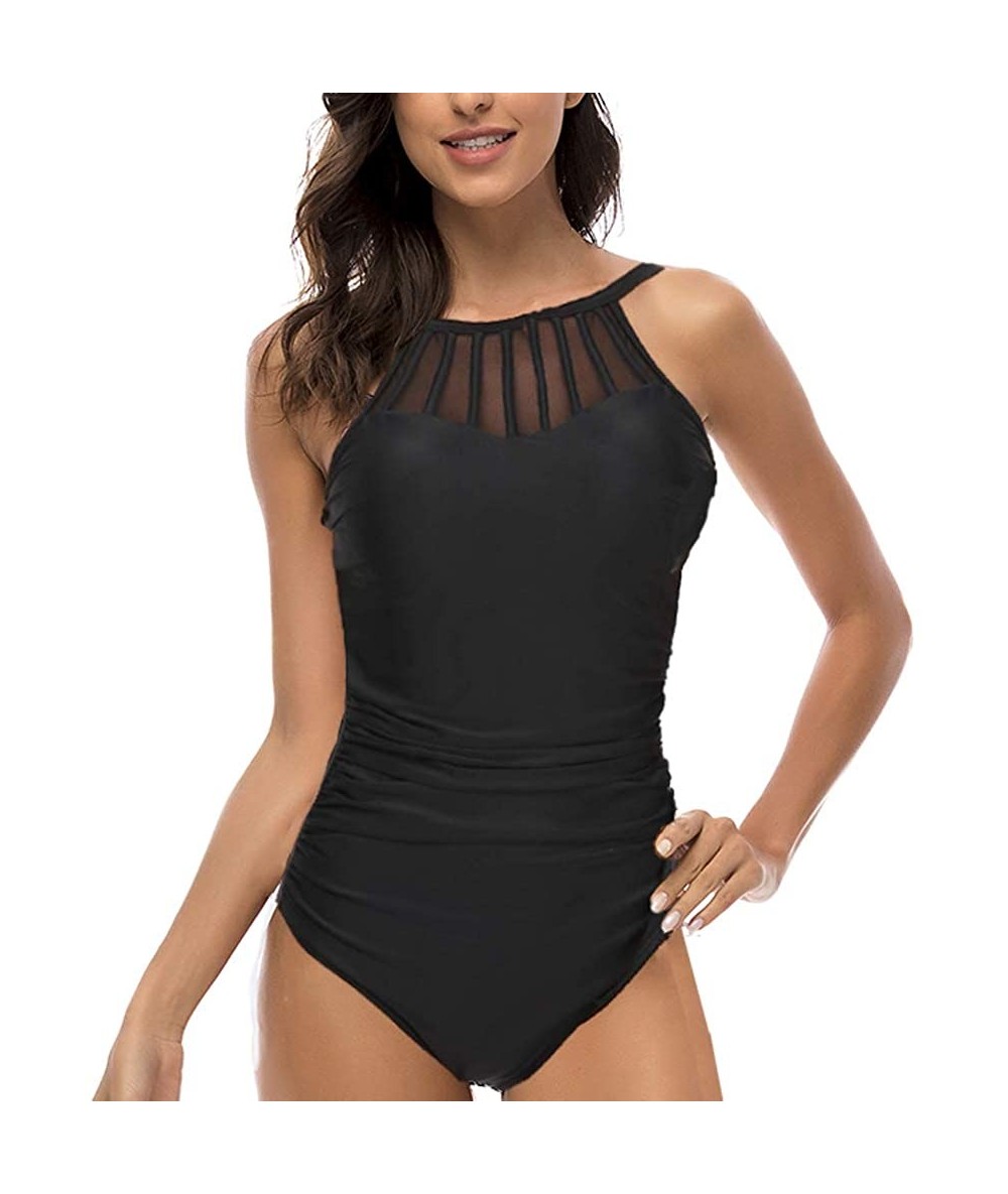 One-Pieces Bathing Suits Women Sexy See Through One Piece Swimsuits Monokini - 1914 Black - CY18TE3C8IZ $45.11