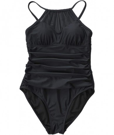 One-Pieces Bathing Suits Women Sexy See Through One Piece Swimsuits Monokini - 1914 Black - CY18TE3C8IZ $45.11