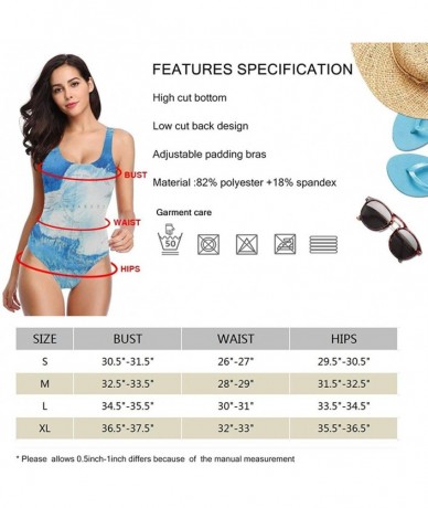 Racing Women One Piece Swimsuits Monokini U Neck Backness Swimming Suit Beachwear - Antarctica South Pole - C61933MZ2DA $44.16