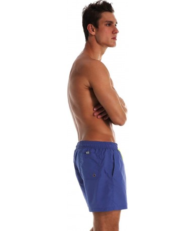 Trunks Men's Swim Trunks Quick Dry Beach Shorts Swimwear Bathing Suit with Mesh Lining - A13-royal Blue - CS18W6TELN6 $17.93