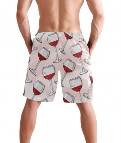 Board Shorts Mens Swim Trunks Tropical Fruit Pineapple Beach Board Shorts - Wine Glasses - CN18NX5T57U $47.50