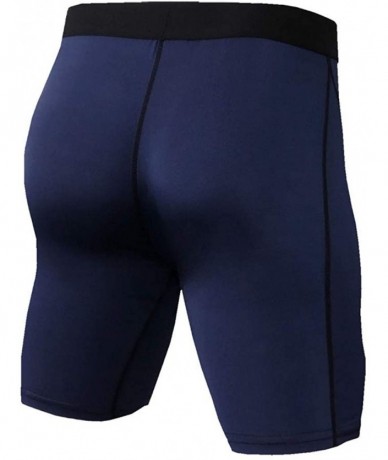 Racing Gym Workout Shorts Solid Summer Jogging Fashion Casual Tight Quick Dry Shorts - Navy - CD18RYKZ33I $35.51