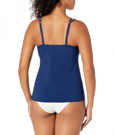 Tankinis Women's Double Strap D-Cup Tankini Swimsuit - Positano Scarf - CT18HZ7770S $65.44