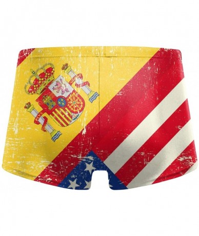 Board Shorts Vintage UK and American Flag Men Swimwear Swimsuits Surf Board Boxer Shorts Trunks - Usa and Spain Grunge Flag -...