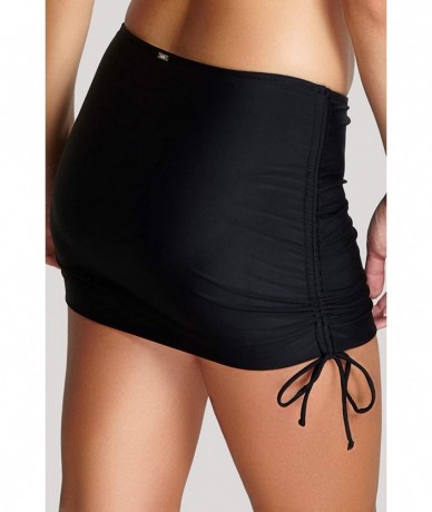 Tankinis Women's Long Anya Skirted Swim Brief Bikini Bottom - Black - CB11POGUUJ3 $61.13