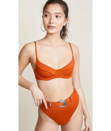 Tops Women's x We Wore What Lydia Bikini Top - Rooibos - CC18IO79TR3 $43.72