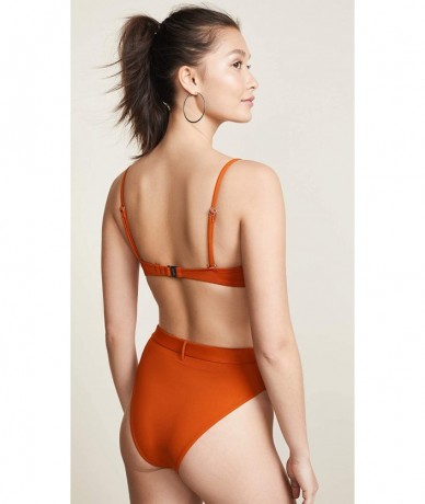 Tops Women's x We Wore What Lydia Bikini Top - Rooibos - CC18IO79TR3 $43.72