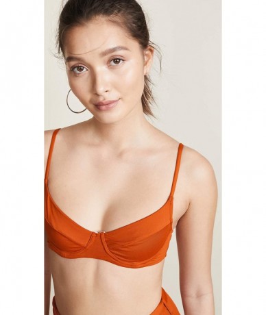 Tops Women's x We Wore What Lydia Bikini Top - Rooibos - CC18IO79TR3 $43.72