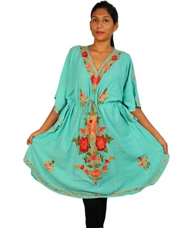 Cover-Ups Kashmiri Embroidered Long Kaftan Maxi Dress Beach Cover up for Women (X001EWQH83) - X001EWQH83 - CS18QI6AK5K $35.17