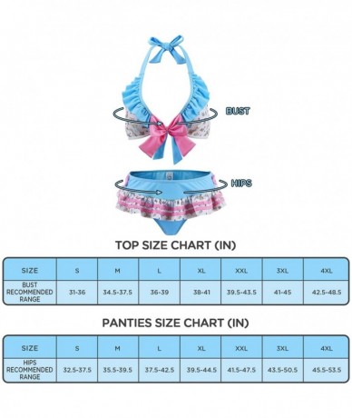 Sets Ruffle Halter V-Neck Bikini Set Two-Piece Swimwear Bathing Suit Swimsuit - Baby Cuties - Blue - CV190HGTN9E $58.56