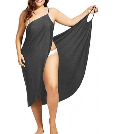 Cover-Ups Beach Towels Summer Women Sexy Beach V-Neck Sling Dress Towel Backless Bathrobe Fast Dry Swimwear Women Tropical Dr...