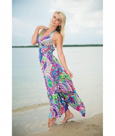 Cover-Ups Women's Plus Size Boho Tube Dress Bandeau Beach Swim Coverup Printed A - Multicolor_f162 - CI17YSTWNEN $40.96