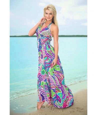 Cover-Ups Women's Plus Size Boho Tube Dress Bandeau Beach Swim Coverup Printed A - Multicolor_f162 - CI17YSTWNEN $40.96