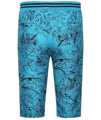 Board Shorts Men's Beach Shorts Quick Dry Waterproof Sports Shorts Bathing Suit Swim Trunks 2018 on - Tree Print - Blue - CT1...