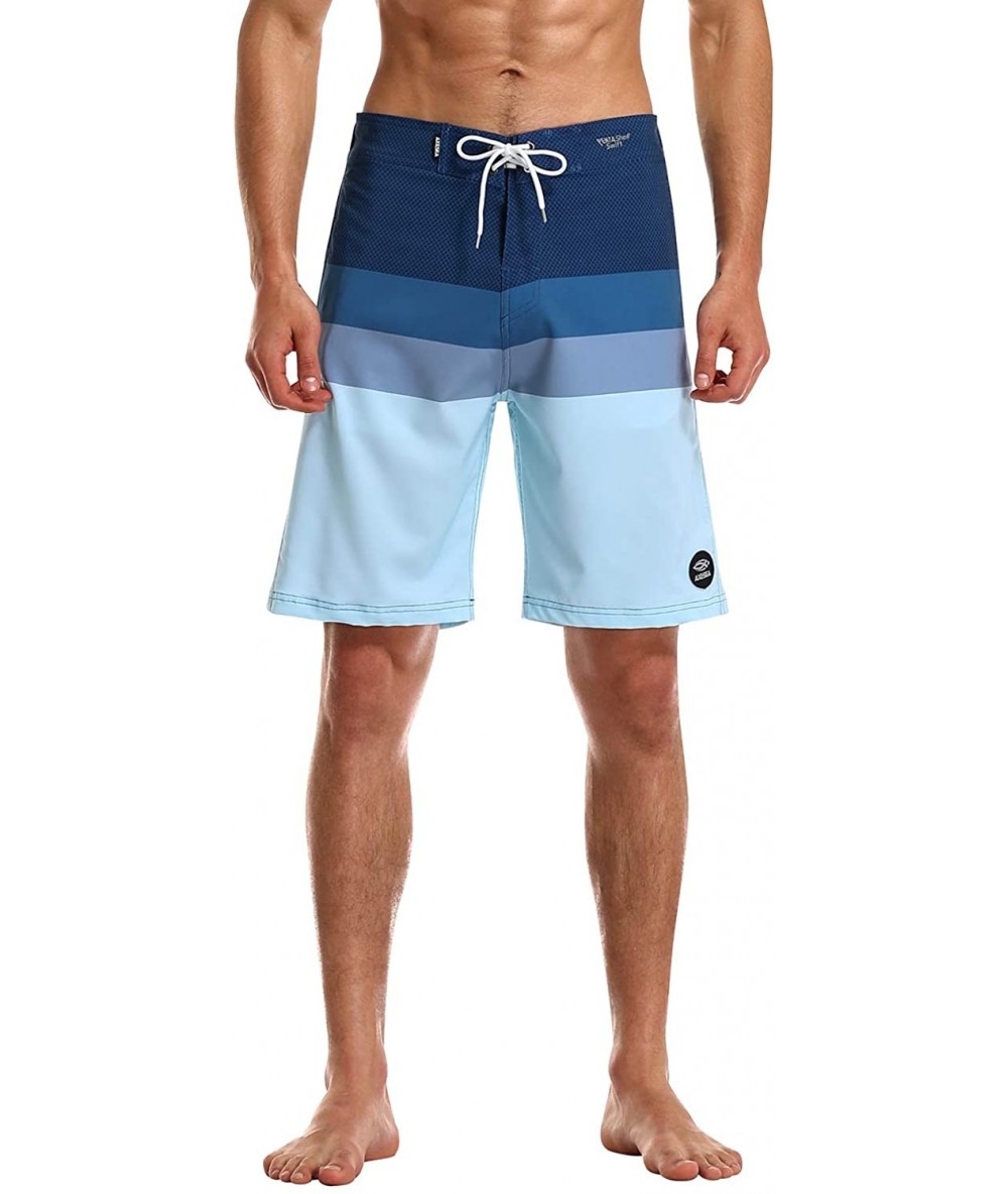 Trunks Mens Swim Trunks Quick Dry Surf Long Elastic with Pockets Swimwear Bathing Suits No Mesh Lining - Spindrift - C319DCSH...