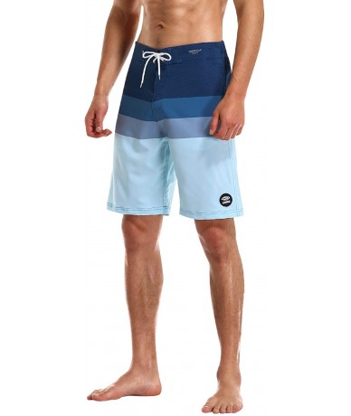 Trunks Mens Swim Trunks Quick Dry Surf Long Elastic with Pockets Swimwear Bathing Suits No Mesh Lining - Spindrift - C319DCSH...