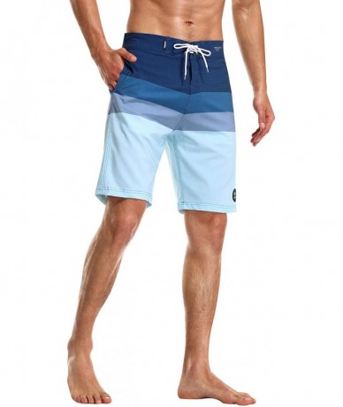 Trunks Mens Swim Trunks Quick Dry Surf Long Elastic with Pockets Swimwear Bathing Suits No Mesh Lining - Spindrift - C319DCSH...