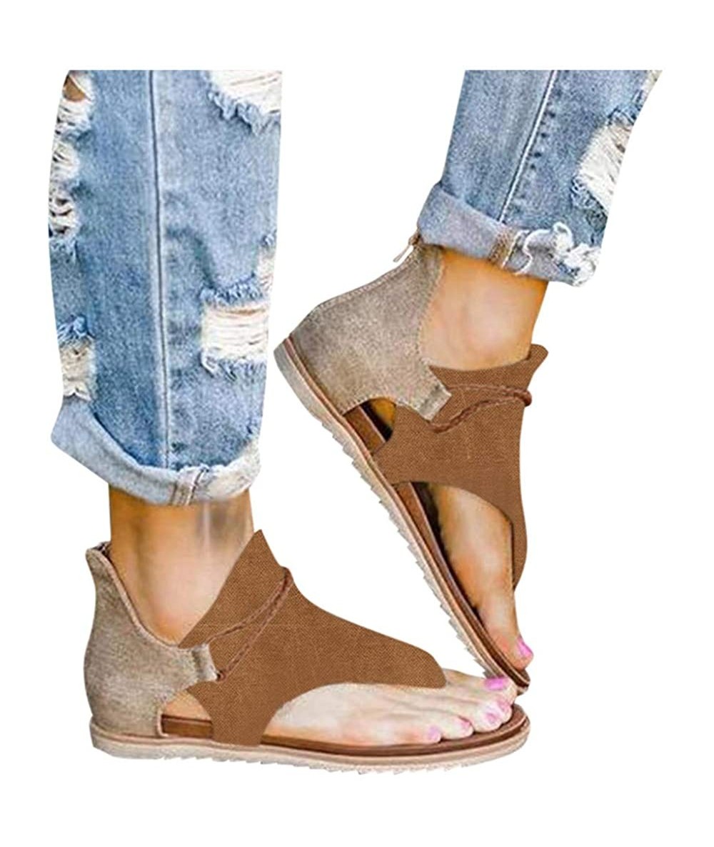 Cover-Ups Sandals for Women Platform-Women's Casual Espadrilles Trim Open Toe Flatform Studded Wedge Zipper Ankle Strap Beach...