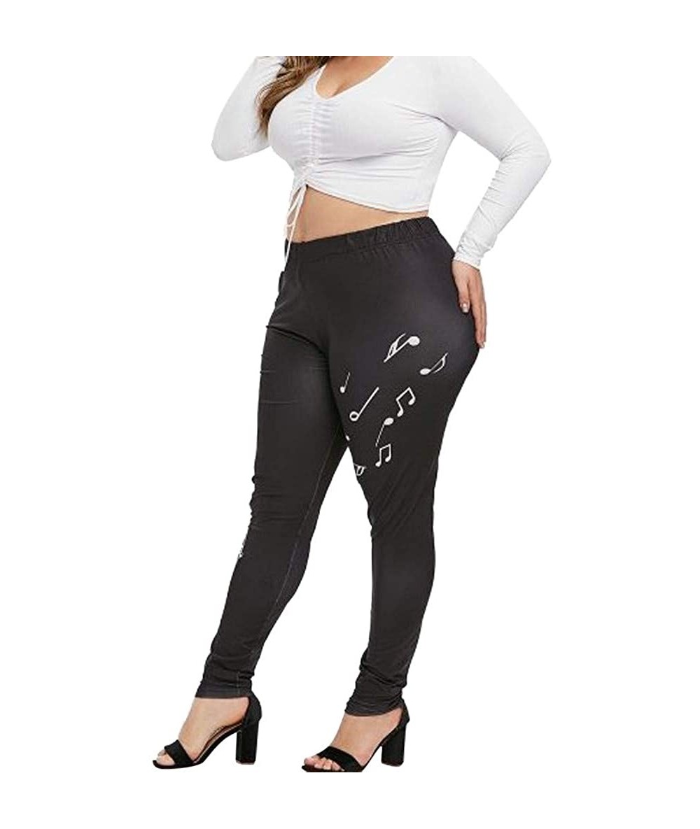 Board Shorts Fashion Large Size Sexy Women's Leggings Trousers Yoga Sports Printing Casual Pants - K-black - CY193I3IOLW $26.53