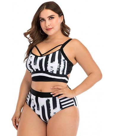 Board Shorts Plus Size Womens High-Waisted Bikini Set Two Pieces Beach Swimwear Bathing Suit Swimsuits - 021 White - CS194DWX...