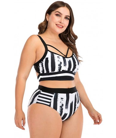 Board Shorts Plus Size Womens High-Waisted Bikini Set Two Pieces Beach Swimwear Bathing Suit Swimsuits - 021 White - CS194DWX...