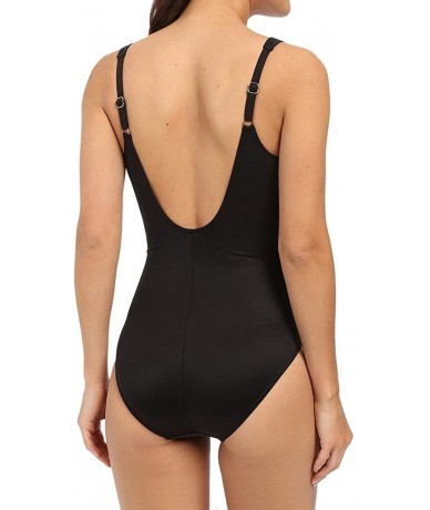 One-Pieces Swimsuits for Women One Piece Tummy Control Plus Size Bathing Suit - Black - C917Y0XWYK2 $36.45