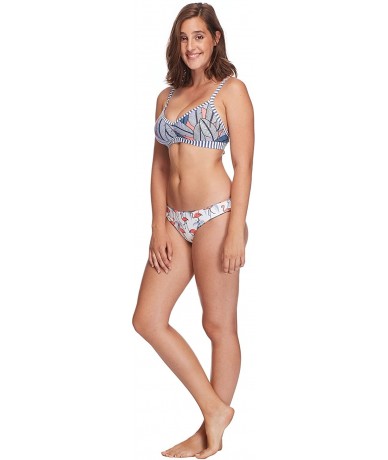 Tops Women's Drew D- DD- E- F Cup Bikini Top Swimsuit with Adjustable Tie Back - Freedom Print - C51869897GM $83.87