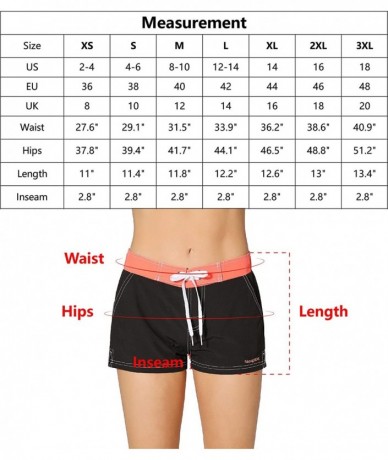 Board Shorts Women Quick Dry Swimwear Trunks Sports Board Shorts with Soft Briefs Inner Lining - Navy/Red - C018NHSN24A $43.78