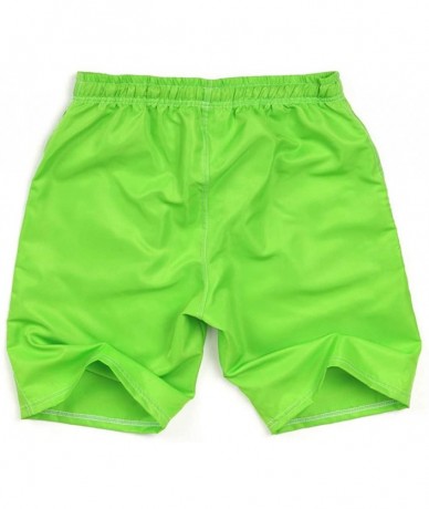 Trunks Men's Summer Swim Trunk Solid Color Casual Athletic Large Size Beach Short Pants - Green - CE18UMZ6I9L $33.87