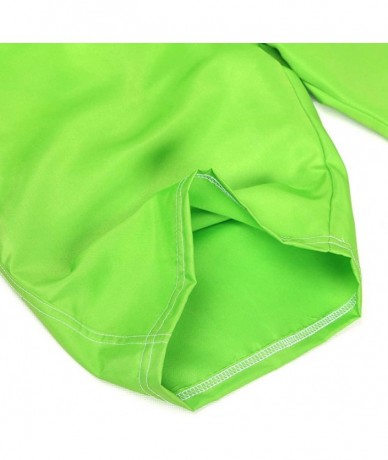 Trunks Men's Summer Swim Trunk Solid Color Casual Athletic Large Size Beach Short Pants - Green - CE18UMZ6I9L $33.87