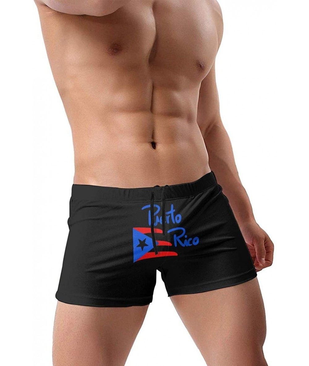 Briefs Men's Boxer Swimwear-Puerto Rico Flag Square Leg Boxer Swimsuit Bikini Surf Shorts Underpants - Puerto Rico - C0196QRR...