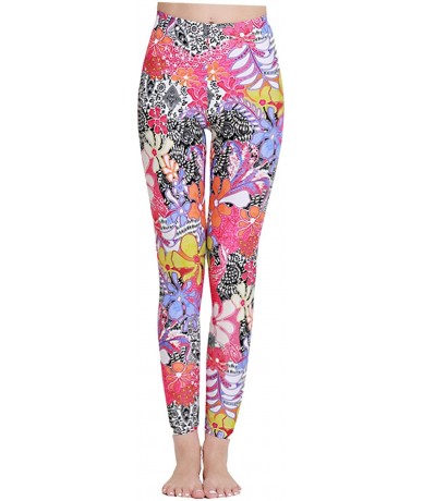 Racing Fish Scale Mermaid Swimming Pants Swim Tights Swim Leggings - Flower - CV184T3AROY $43.06