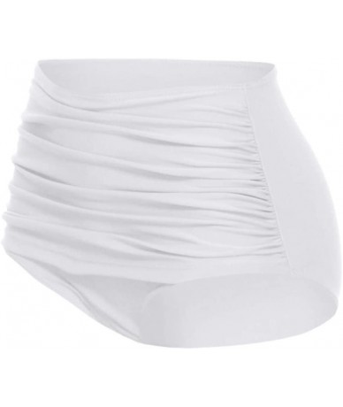 Racing Women's Color Blast Solids High Waist Shape Control Bikini Bottom - White - CV193XH4U69 $18.07