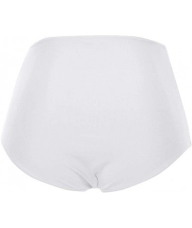 Racing Women's Color Blast Solids High Waist Shape Control Bikini Bottom - White - CV193XH4U69 $18.07