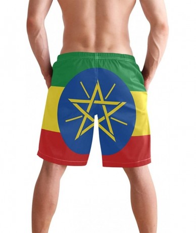 Trunks Egyptian Flag Men's Swim Trunks Beach Shorts with Pockets - Ethiopia Flag - CL18Q6D9ENR $51.47