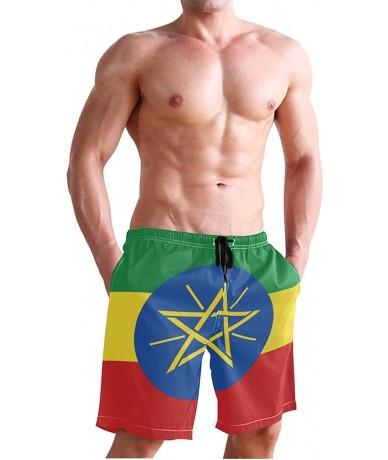 Trunks Egyptian Flag Men's Swim Trunks Beach Shorts with Pockets - Ethiopia Flag - CL18Q6D9ENR $51.47