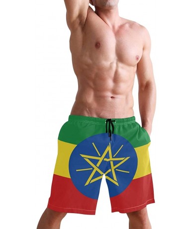 Trunks Egyptian Flag Men's Swim Trunks Beach Shorts with Pockets - Ethiopia Flag - CL18Q6D9ENR $51.47