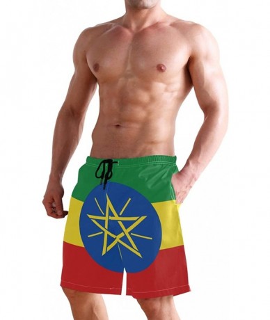 Trunks Egyptian Flag Men's Swim Trunks Beach Shorts with Pockets - Ethiopia Flag - CL18Q6D9ENR $51.47