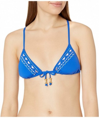 Tops Junior's Bead It Triangle Top - Royal - C412DG3UVZN $19.42