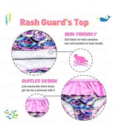 Sets Girls Long Sleeve Rashguard Swimsuit Set Two Piece Beach Bikinki Swimwear Bathing Suits with UPF 50+ 2-8 Years - Mermaid...