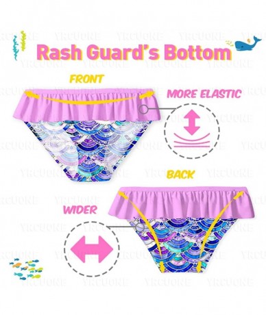 Sets Girls Long Sleeve Rashguard Swimsuit Set Two Piece Beach Bikinki Swimwear Bathing Suits with UPF 50+ 2-8 Years - Mermaid...