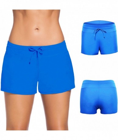 Bottoms Women Sports Swimsuit Bottom Side Split Shorts Bikini Tankinis Swim Beach Board Swimwear Shorts with Soft Liner Blue ...