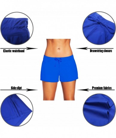 Bottoms Women Sports Swimsuit Bottom Side Split Shorts Bikini Tankinis Swim Beach Board Swimwear Shorts with Soft Liner Blue ...