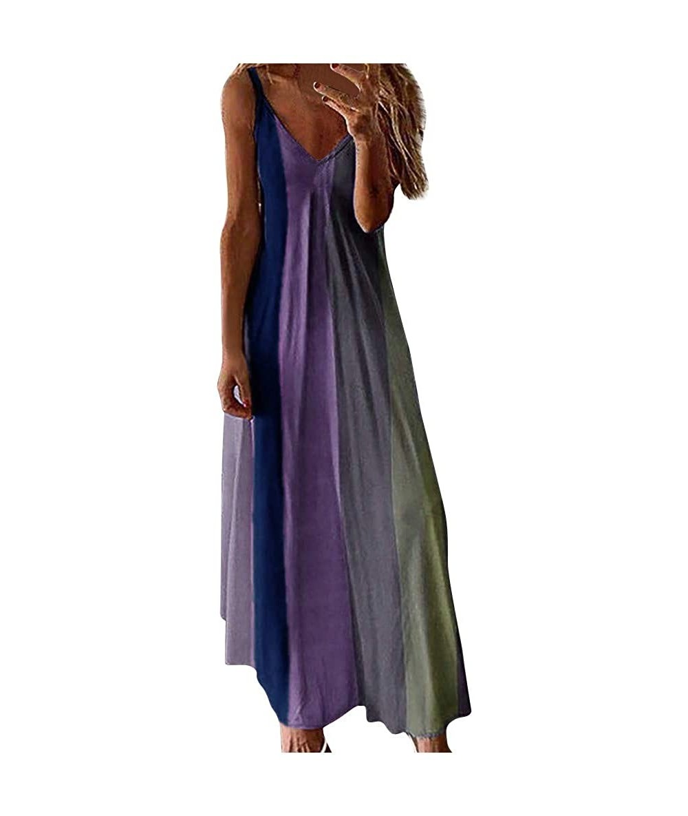 Cover-Ups Women Summer Sleeveless Tie Dye Tank Top Dress Casual Loose Swing Midi Dress Beach Cover Up Dress Bohemian Sundress...