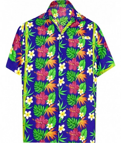 Cover-Ups Men's Vacation Outwear Dress Short Sleeve Hawaiian Shirt - Blue_w401 - CJ182WNHCZX $36.23