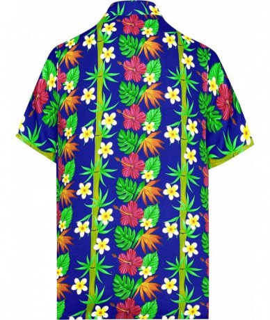 Cover-Ups Men's Vacation Outwear Dress Short Sleeve Hawaiian Shirt - Blue_w401 - CJ182WNHCZX $36.23