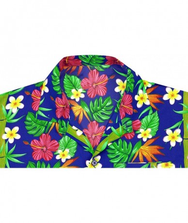 Cover-Ups Men's Vacation Outwear Dress Short Sleeve Hawaiian Shirt - Blue_w401 - CJ182WNHCZX $36.23