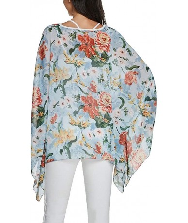 Cover-Ups Batwing Tops for Women Summer Bohemian Chiffon Blouse Floral Loose Shirt Beach Tunic Tops - 02-043 - CB192R7033H $2...