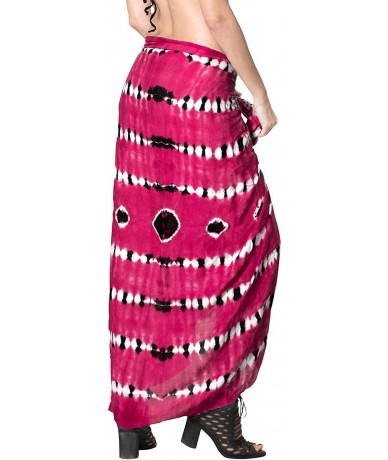 Cover-Ups Women's Swimwear Bikini Cover-Ups Beach Towel Wrap Skirt Hand Tie Dye A - Red_h931 - CY187DDGXSI $34.26